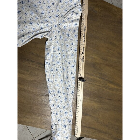 Chaps By Ralph Lauren Women's Shirt Button Up White Blue Floral Polka Dot Sz L - Picture 10 of 11